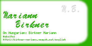 mariann birkner business card